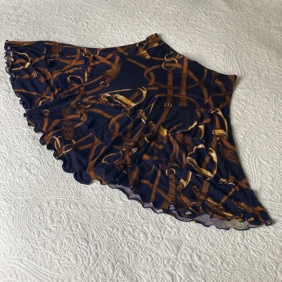 Ralph Lauren Blue and Gold Bubble Skirt Knee-Length Cocktail - Picture 6 of 12